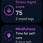 Stress management score and mindfulness tiles